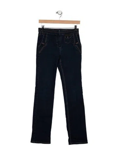 Pre-owned Roberto Cavalli Mid-rise Straight Leg Jeans In Blue
