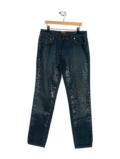 Pre-owned Roberto Cavalli Mid-rise Straight Leg Jeans In Blue