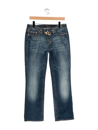 Pre-owned Roberto Cavalli Mid-rise Straight Leg Jeans In Blue