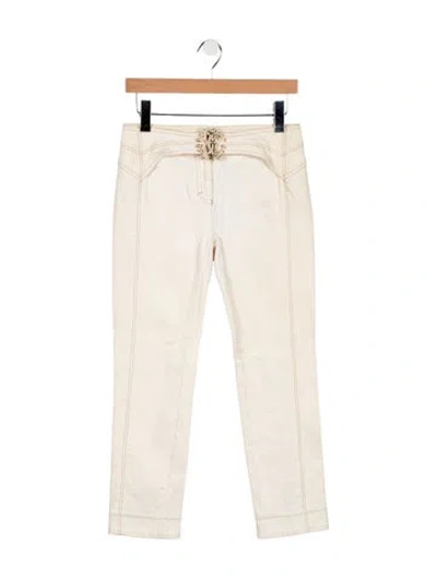 Pre-owned Roberto Cavalli Mid-rise Straight Leg Jeans In Neutral