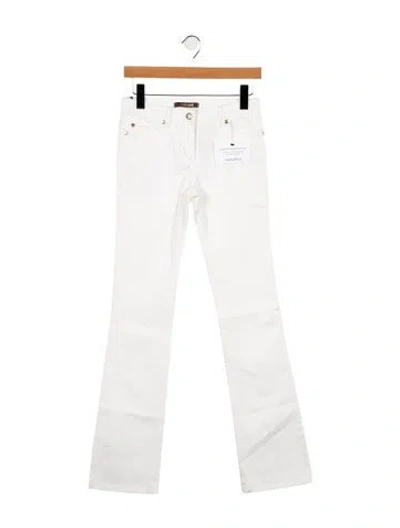 Pre-owned Roberto Cavalli Mid-rise Straight Leg Jeans In White