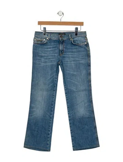 Pre-owned Roberto Cavalli Mid-rise Wide Leg Jeans In Blue
