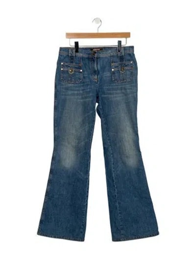 Pre-owned Roberto Cavalli Mid-rise Wide Leg Jeans In Blue