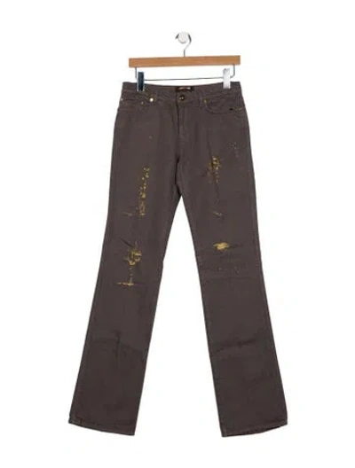 Pre-owned Roberto Cavalli Mid-rise Wide Leg Jeans In Gray