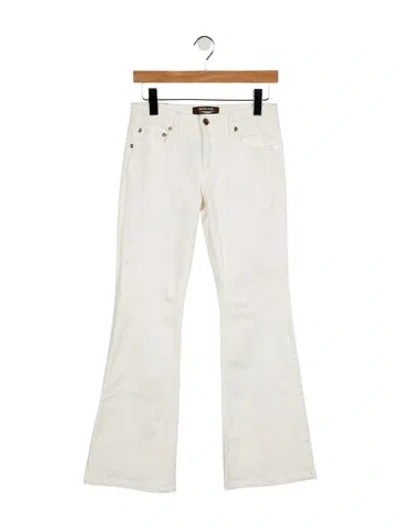 Pre-owned Roberto Cavalli Mid-rise Wide Leg Jeans In White