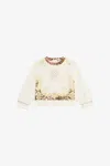 Roberto Cavalli Milk White Sweatshirt With Jaguar Skin Print In White