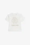 Roberto Cavalli Milk White T-shirt With Rc Monogram And Logo In Neutral