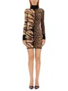 Roberto Cavalli Mini Dress In Multi
