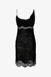 Roberto Cavalli San Marco Black Velvet Mini Dress In Black