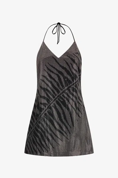 ROBERTO CAVALLI MINI DRESS WITH WHITE TIGRESS PRINT