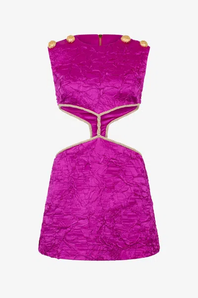 Roberto Cavalli Mini-kleid Mit Cut-out-detail In Fuchsia