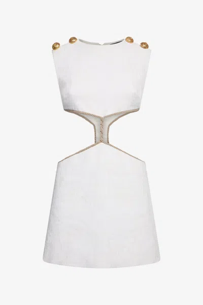 Roberto Cavalli Mini-kleid Mit Wall-print Und Cut-outs In White