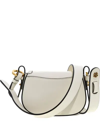 Roberto Cavalli Mini Leather Shoulder Bag In White
