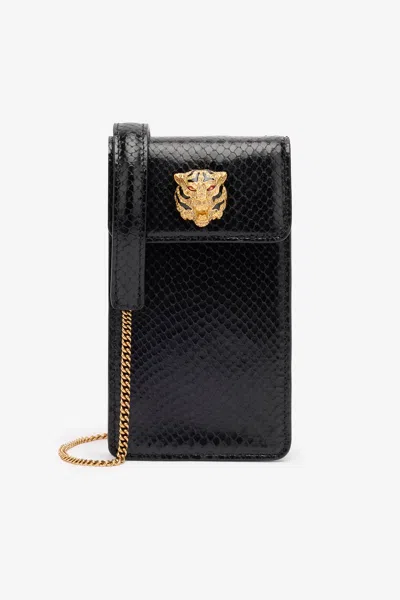 Roberto Cavalli Mini Roar Bag In Black