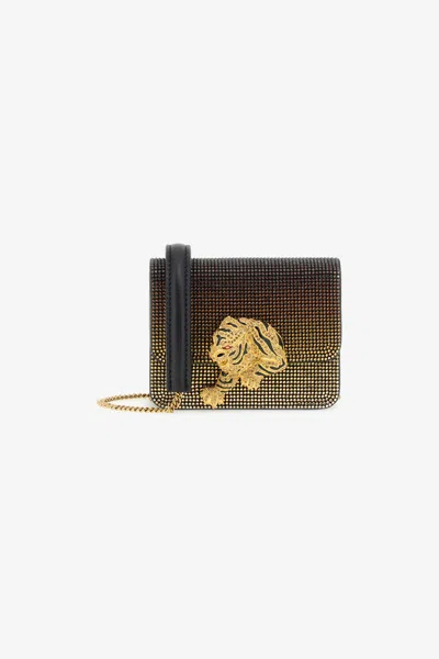 Roberto Cavalli Mini Roar Bag In Gold