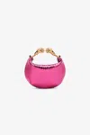 Roberto Cavalli Mini Roar Bag Hobo With Snake Print In Ciclamino/oro