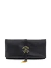 Roberto Cavalli Mini Roar Clutch Bag In Black