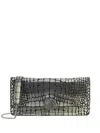 Roberto Cavalli Mini Roar Crossbody Bag In Silver