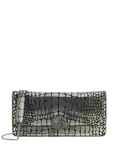 Roberto Cavalli Mini Roar Crossbody Bag In Silver