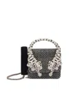 Roberto Cavalli Roar Phone Case With Sequins And Tigers In Black