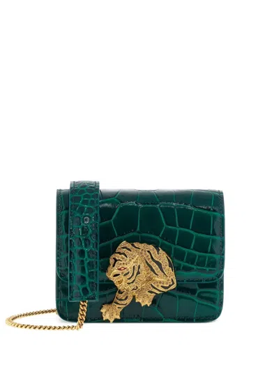 Roberto Cavalli Mini Roar Shoulder Bag In Green