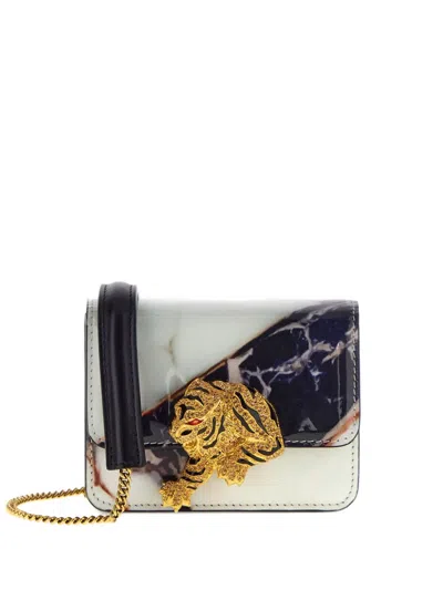 Roberto Cavalli Mini Roar Shoulder Bag In White
