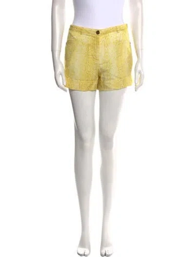 Pre-owned Roberto Cavalli Mini Shorts In Yellow