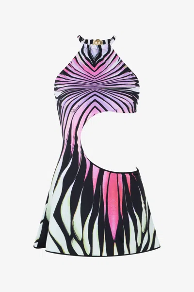 Roberto Cavalli Ray Of Paradise Print Dress Mini In Multi