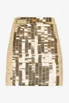 Roberto Cavalli Sequin-embellished Mini Skirt In Gold