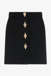 Roberto Cavalli Miniskirt With Jewel Buttons In Black