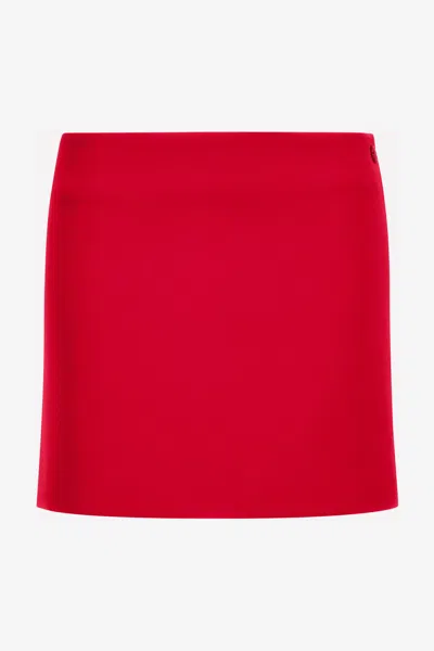 Roberto Cavalli Miniskirt With Logo In Red