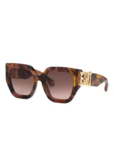 Roberto Cavalli Mirror Snake Collection Sunglasses In Brown