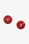 Roberto Cavalli Mirror Snake Monogram Clip-on Earrings In Red