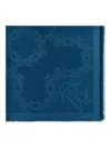 Roberto Cavalli Mirror Snake-monogram Scarf In Blue