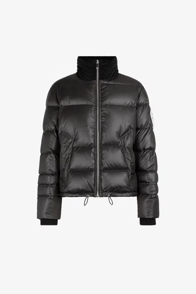 Roberto Cavalli Mirror Snake Padded Jacket In Black