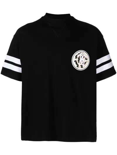 Roberto Cavalli Mirro Snake Monogram Black T-shirt