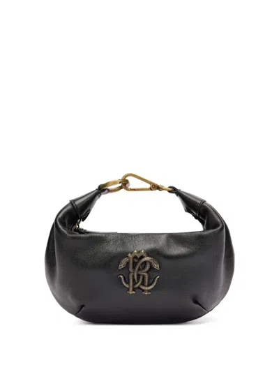 Roberto Cavalli Mirror Snake-plaque Mini Bag In Black