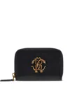 Roberto Cavalli Mirror Snake-plaque Wallet In Schwarz