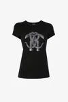 Roberto Cavalli Monogram Snake-print T-shirt In Black/silver