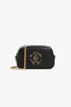 Roberto Cavalli Mirror Snake Shoulder Bag In Black