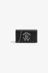 Roberto Cavalli Mirror Snake Shoulder Bag In Black