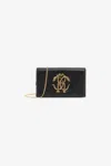 Roberto Cavalli Mirror Snake Shoulder Bag In Black
