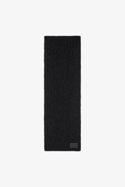 Roberto Cavalli Mohair Blend Scarf With Branded Tag In Black