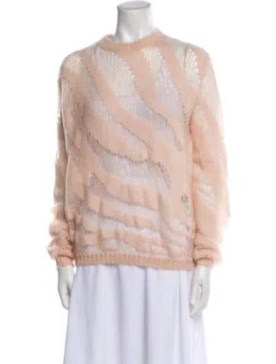 Pre-owned Roberto Cavalli Mohair Crew Neck Sweater In Pink