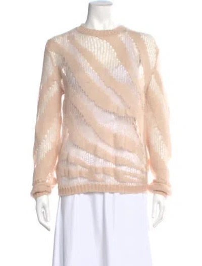 Pre-owned Roberto Cavalli Mohair Crew Neck Sweater In Pink