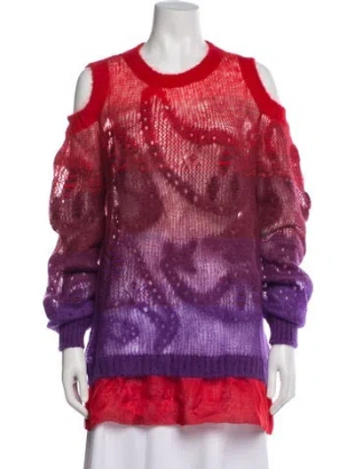Pre-owned Roberto Cavalli Mohair Printed Sweater In Red