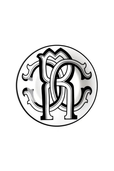 Roberto Cavalli Monogram Black 2 Bread Plates Set