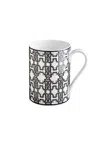 Roberto Cavalli Monogram Black Mug In Gift Box In Black
