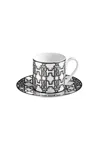 Roberto Cavalli Monogram Black2 Coffe Cups In Gift Box In Black
