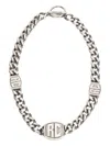 Roberto Cavalli Chain Necklace With Rc Monogram In Metallic